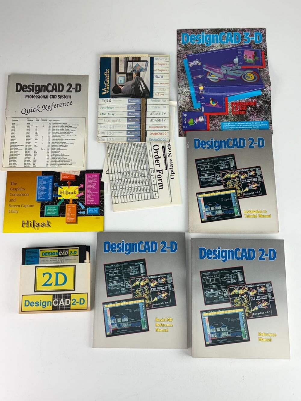 NOS 1990s Vintage MS-Dos Floppy Disc DesignCAD 2D Software IBM PC RARE Open Box
